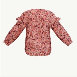 Free Assembly Ruffle Sleeve Top in Classic Rose